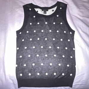 Halogen Sleeveless Polka Dot Sweater